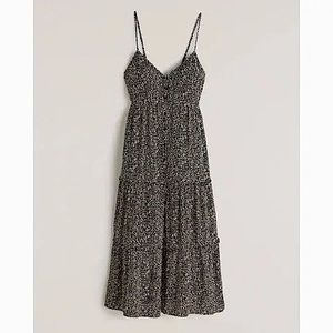 Abercrombie & Fitch Button-Through Tiered Midaxi Dress size small